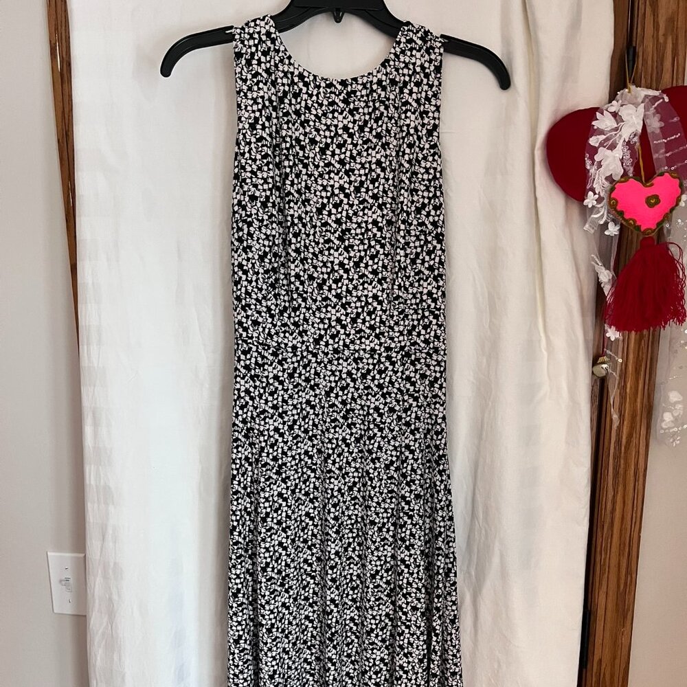 Anne Klein Midi Dress Black and White Size 6